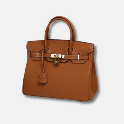 Helen - Luxuriöse Echtleder Handtasche mit Henkel & dekorativem Schloss – über 25 Farben